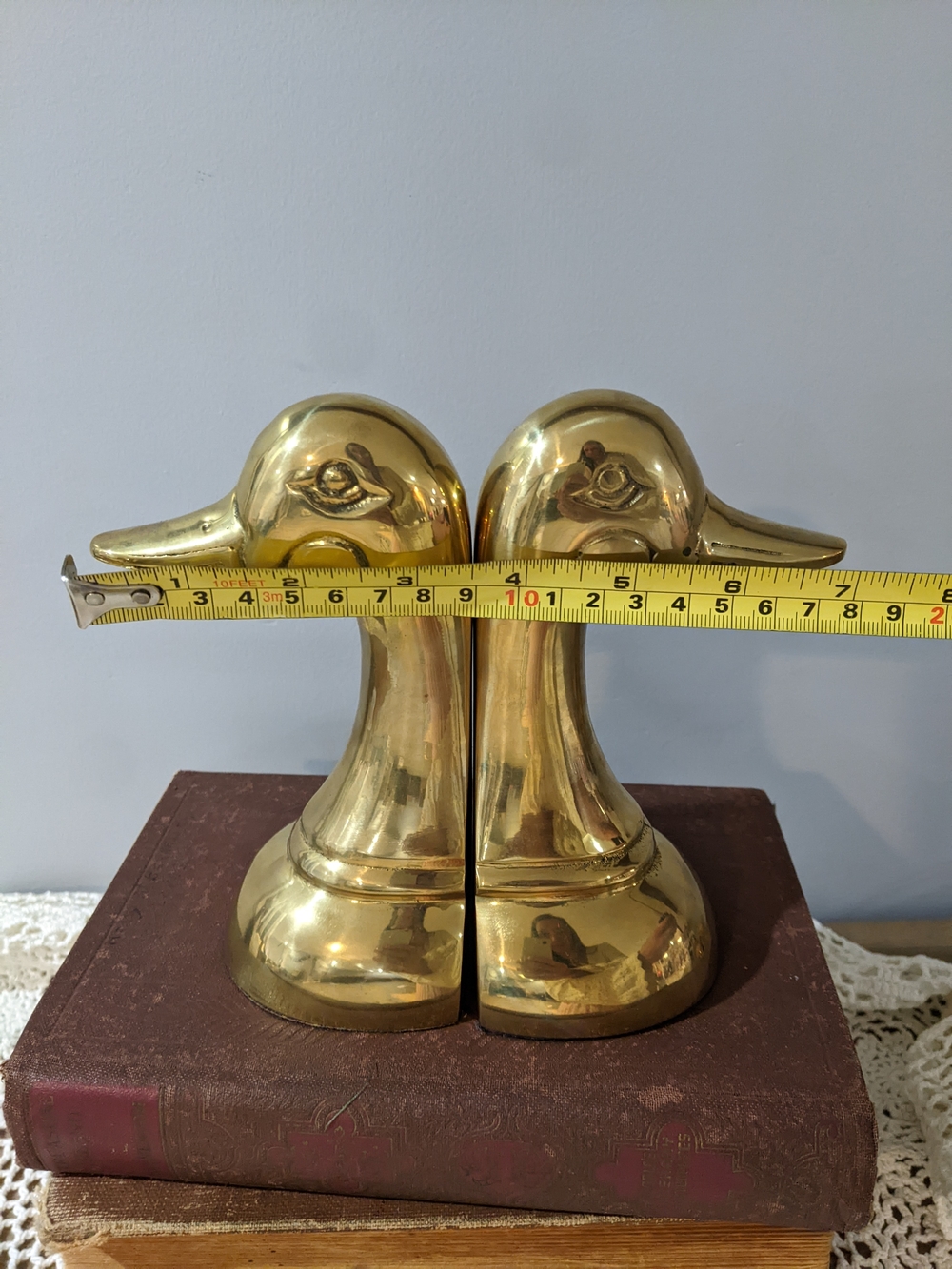 Vintage Solid Brass Duck Head Bookends - New Old Stock With Original Box - Picture 3 of 6